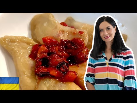Ukrainian Buckwheat Dumplings Stuffed with Strawberries and farmer's Cheese