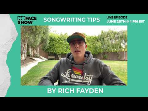 Songwriting Tips by Rich Fayden | Join The Noface Show Episode live TODAY at 1pm ET W/ Rich Fayden 🔉