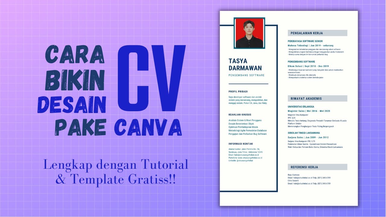 Cara Membuat CV yang Menarik, Baik dan Benar untuk Lulusan Baru SMK, SMA, dan Mahasiswa Pake Canva