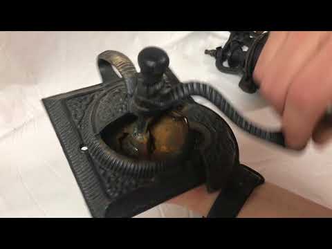 Vintage Cast Iron Coffee Grinder - Square base