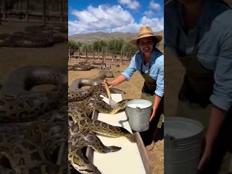 ¡Alimentando pitones gigantes con leche! 😱