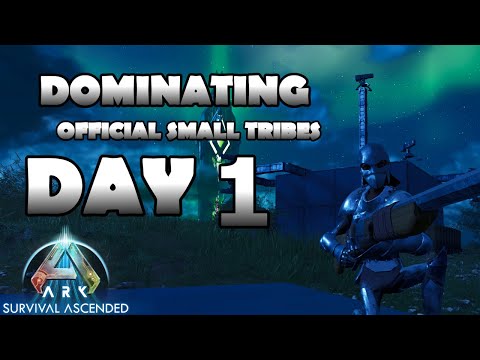 TAKING OVER Small Tribes Official DAY 1 | Official PVP | Ark survival Ascended