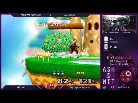 VH | Vro (Marth) vs TW | Captain Faceroll (Sheik) - ASH@WIT #28 Melee Loser's Finals