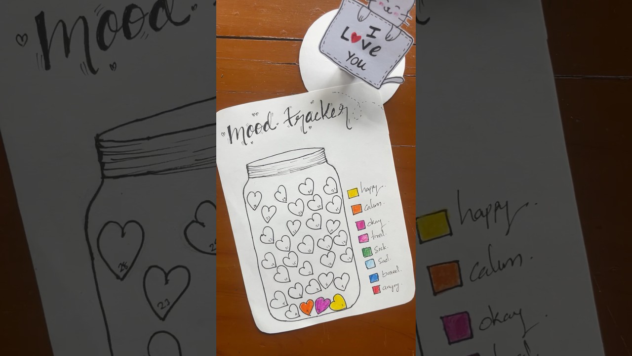 Mood tracker🤗| Journal ideas💖#shortsfeed #diy #craftyideas #journal #aesthetic #cute #art