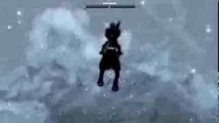 TES V: Skyrim -- прыжок с Глотки Мира