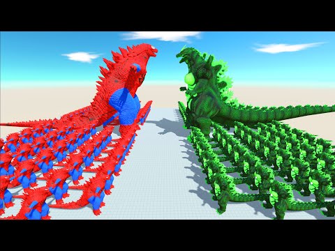 Dark Monster War - Team Spider Godzilla 2014 Vs Team Super Godzilla Green x KONG - Raijin - ARBS