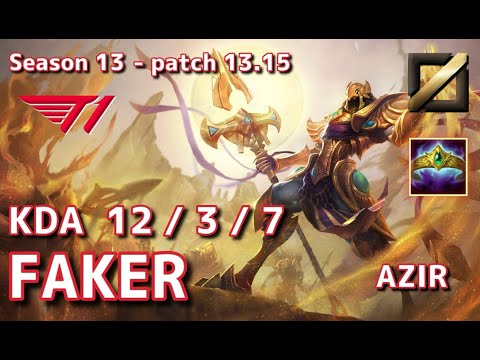 【KRサーバー/D2】T1 Faker アジール(Azir) VS トリスターナ(Tristana) MID - Patch13.15 KR Ranked【LoL】
