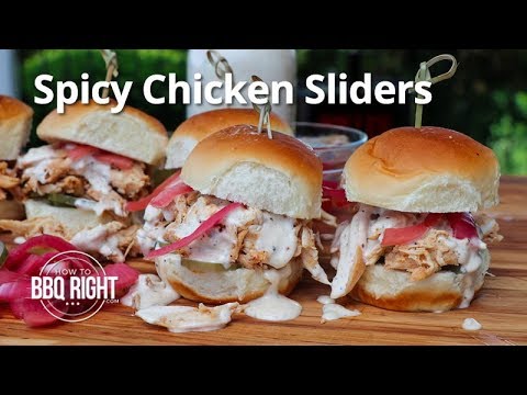 Spicy Chicken Sliders with a Whole Smoked Chicken