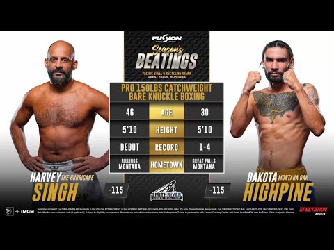 Dakota Highpine vs.  Harvey Singh - Fusion Fight League: Season's Beatings
