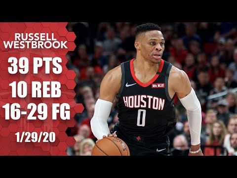 Russell Westbrook goes off for 39 points in Rockets vs. Trail Blazers | 2019-20 NBA Highlights