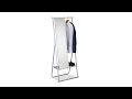 Garderobe Metall mit Ganzkörperspiegel Silber - Glas - Metall - 65 x 157 x 39 cm