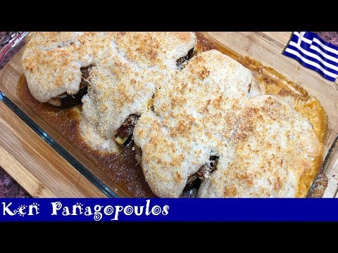 Eggplant Papoutsakia | Greek-Style Stuffed Eggplant Topped with Bechamel