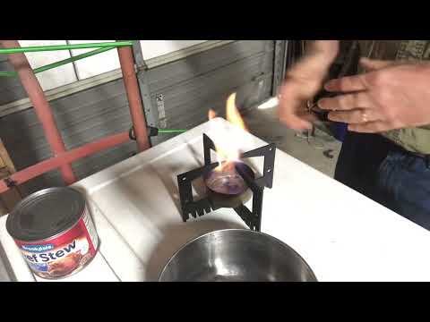 Hand sanitizer as cooking fuel source in the Blackout Stove