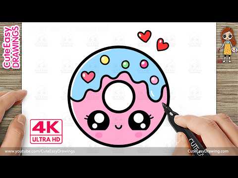 How to Draw a Cute Donut- Easy Step by Step for Kids and Toddlers