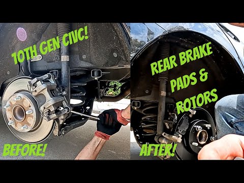 REPLACING REAR BRAKE PADS AND ROTORS IN MY 10th GEN CIVIC- 2020 HONDA CIVIC- EBC BRAKES