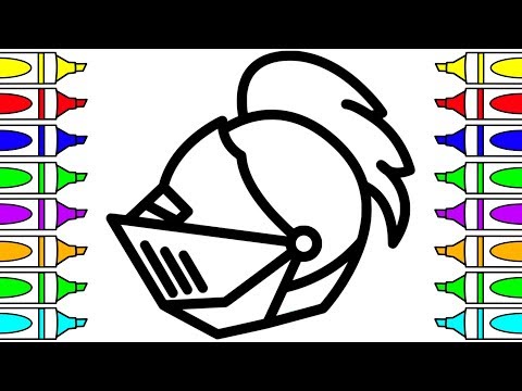 How to Draw Knight's Helmet Coloring Pages Videos for...