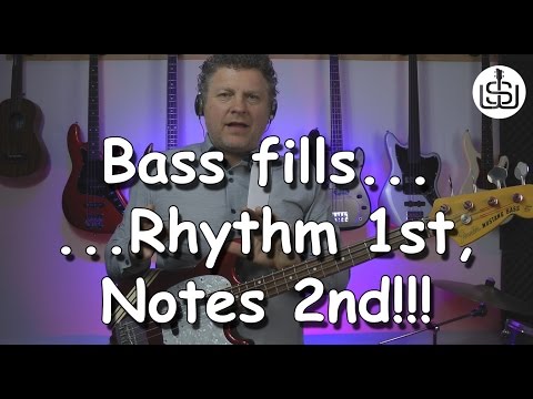 Create fabulous bass fills by thinking Rhythm 1st, Notes 2nd - bass lesson by Scott Whitley