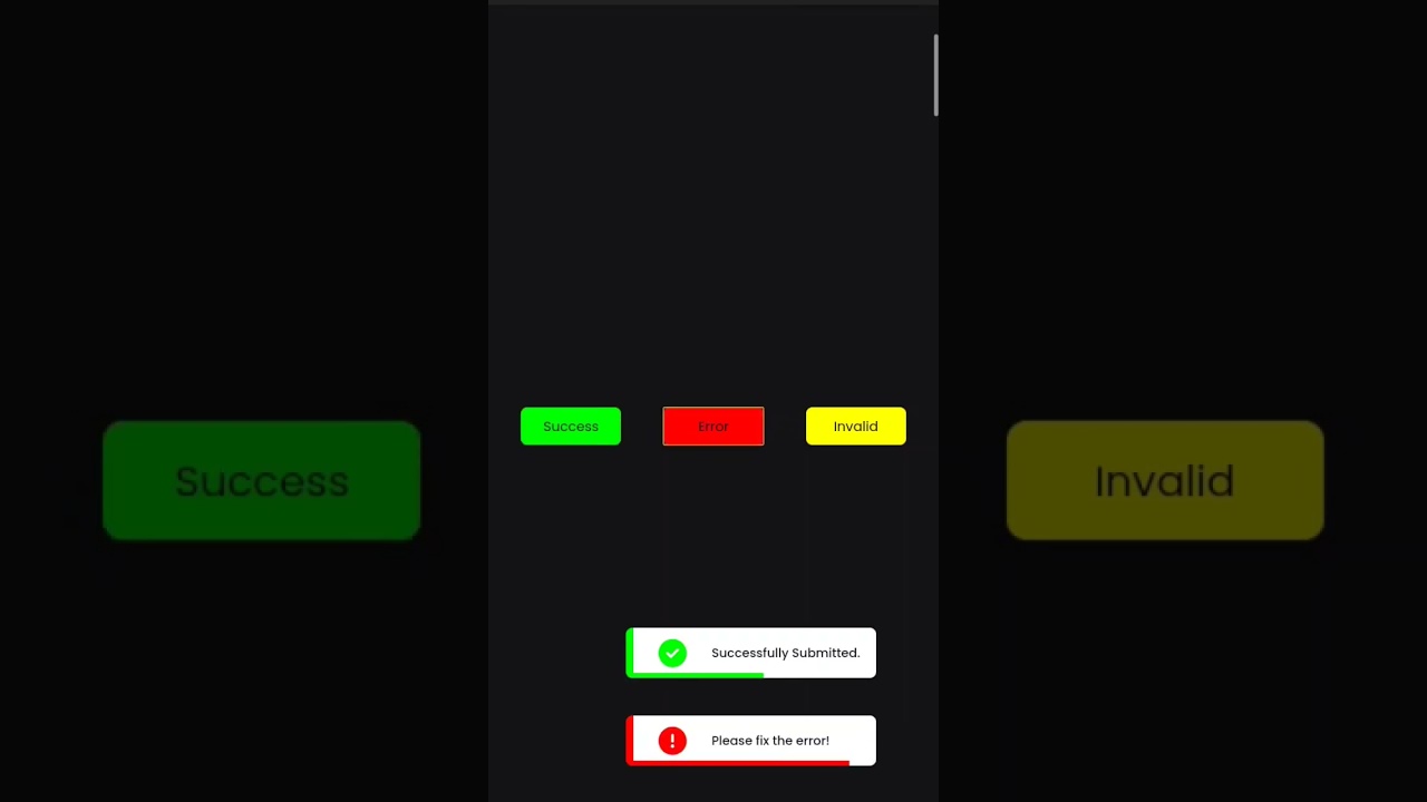 Toast Notification with Progress Bar in HTML,CSS & javaScript || #css #csseffect #hashtechie