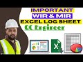 WIR & MIR Log| QC Inspections Logs| QC Document Log| QC Inspection Excel Log Sheet| RFI Log