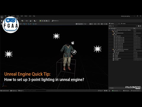 How to set up 3-Point Lighting in Unreal Engine for better character and environment presentation?💡🎮