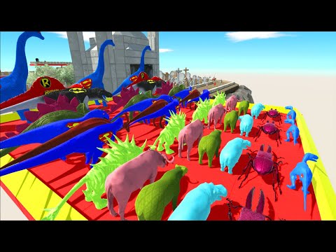 Colored All Units vs Team Animals Championship | Animal Battle Revolt Simulator