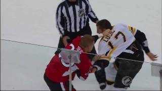 Milan Lucic fights Chris Neil 9/25/09 (preseason)