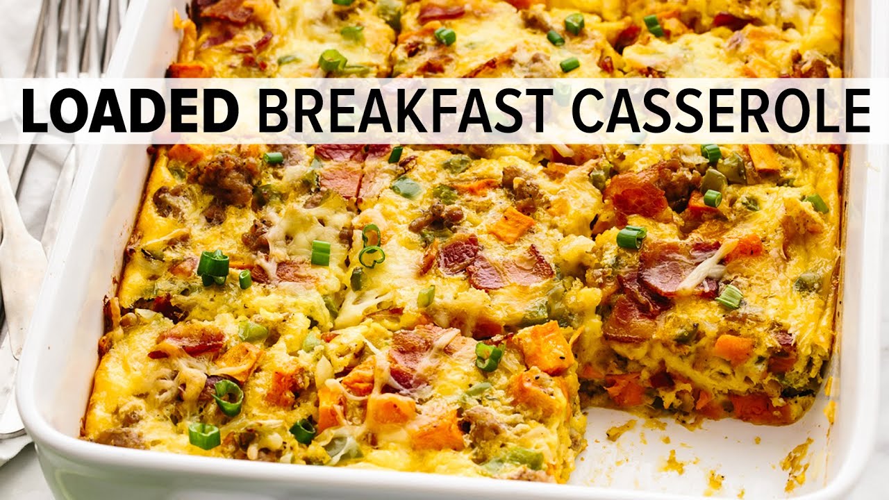 BEST BREAKFAST CASSEROLE | easy breakfast casserole with sausage, sweet potato, and more!