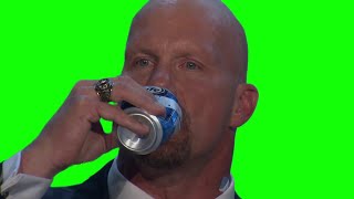 Stone Cold Steve Austin gets emotional and drinks beer green screen