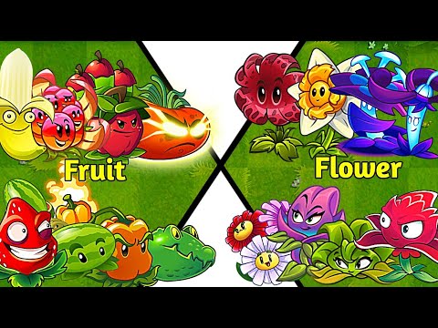 Random 2 Team Fruit_Flower Battles - Who Will Win? - PvZ2 Team Plants vs Team Plants