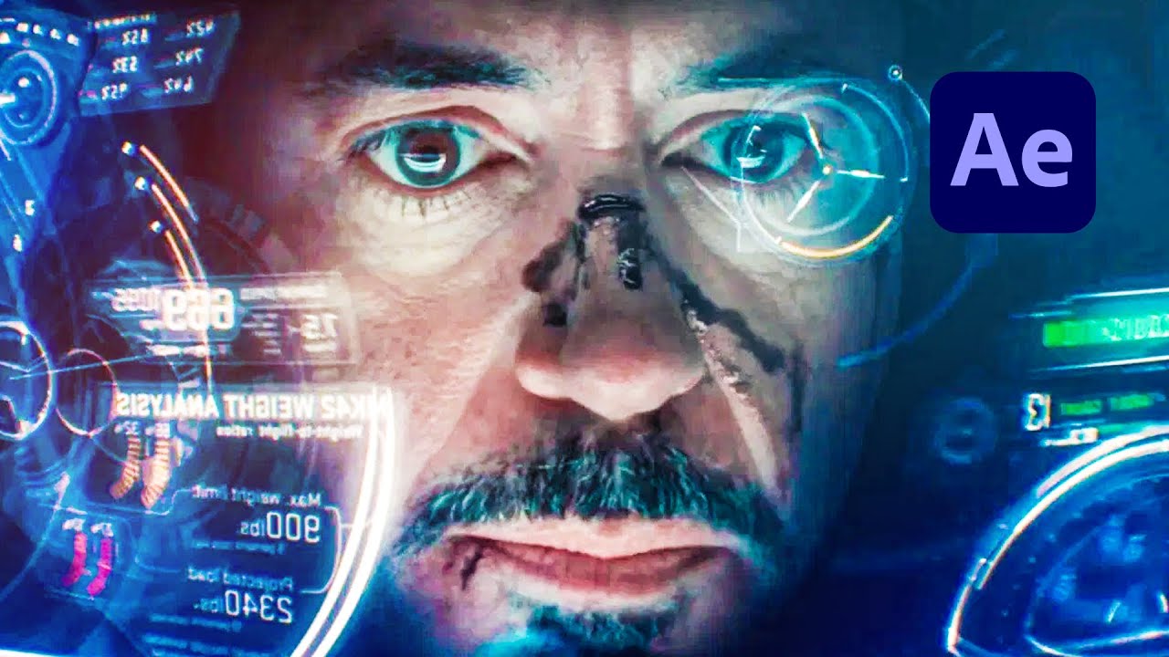 Advanced Iron man HUD Helmet in After effects tutorial