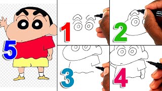 How to draw shinchan cartoon drawing for kids - Ea