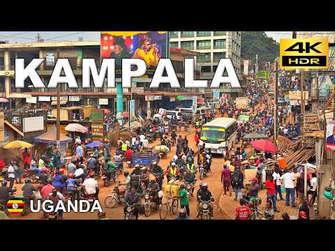 Kampala – Chaotic & Busy Downtown Scenes on an Afternoon Walk | Uganda 🇺🇬 Nov 2025 [4K HDR]