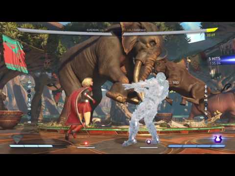 Injustice 2 punishing darkseid's air teleport with supergirl