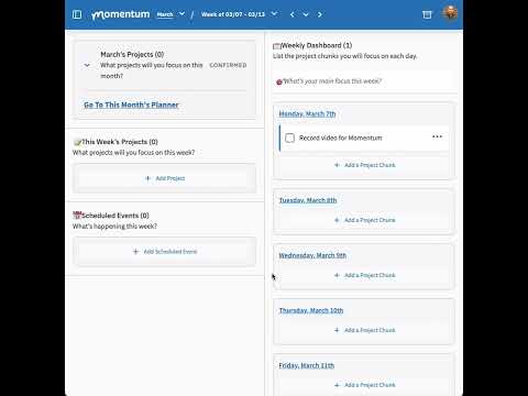 How to change the settings in Momentum
