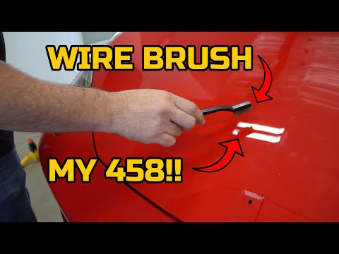 Ferrari 458 Paint VS a WIRE BRUSH! - Jump to minute 10:25 to see the Emblem