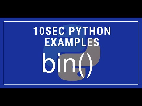 10sec Python Examples Bin Built In Function By Code Recipe