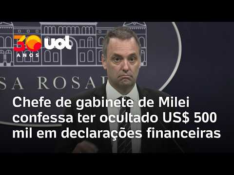Manuel Adorni: Chefe de gabinete de Milei admite ter ocultado US$ 500 mil em declarações financeiras