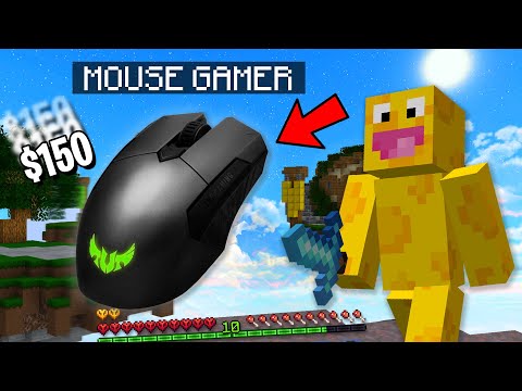 THIS IS LIKE PLAYING WITH THE MOST EXPENSIVE/BAD MOUSE in BEDWARS!!  -Minecraft Skywars.