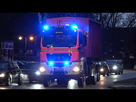 [TIEFLADER RAMMT BRÜCKE - GROßEINSATZ!] - WLF mit AB-Ölsperren Freiwillige Feuerwehr Wedel