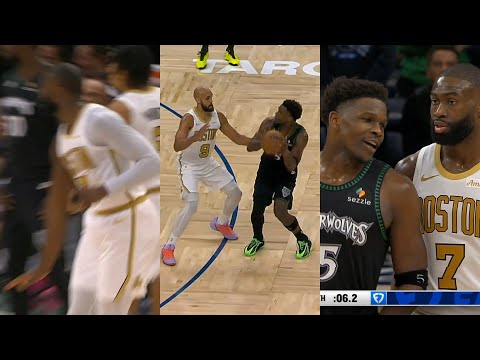 Jaylen Brown calls Anthony Edwards too small then Ant hits dagger and talks to him 😂