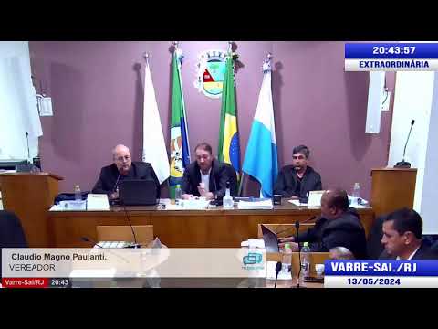 12ª Reunião do 1º Período Ordinário da Câmara de vereadores de Varre-Sai. Varre-Sai/RJ. 13/05/2024.