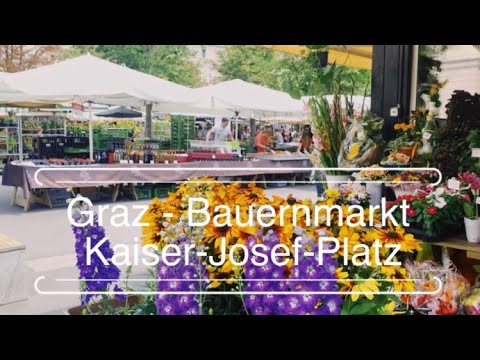 Graz (Austria) - Farmers' market at Kaiser-Josef-Platz. Грац - Фермерский рынок на Кайзер-Йозеф-Плац