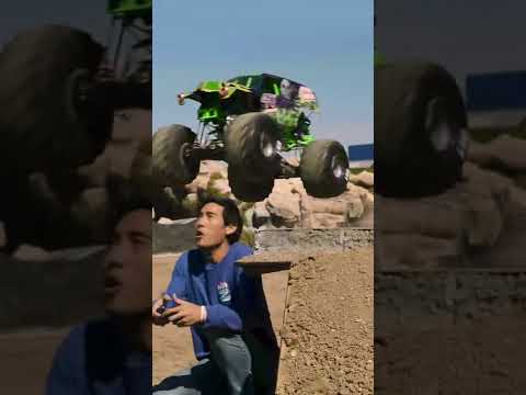 Wait… What? HOW⁉️ #Shorts - Zach King testing his Monster Jam RC #monsterjam