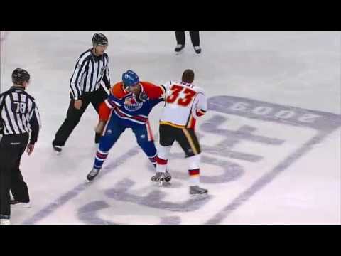 Oct 3 2009 Zack Stortini vs Brandon Prust
