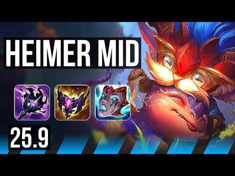 HEIMERDINGER vs EKKO (MID) | Rank 3 Heimer, 8/1/9, 1000+ games | NA Grandmaster | 25.9
