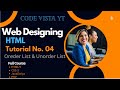 HTML Lists Decoded: Mastering OrderedList & UnorderedList | #CodeVistaYT