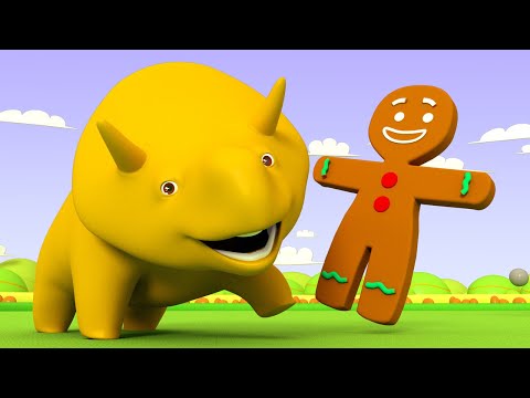 Lerne mit Dino - Lerne Zahlen - Lebkuchenmännern - Dino dem Dinosaurier 👶 Lehrreiche Cartoon