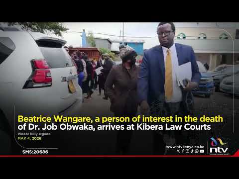 Beatrice Wangare, a person of interest in the death of Dr. Job Obwaka, arrives at Kibera Law Courts