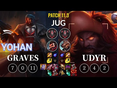HLE yoHan Graves vs Udyr Jungle - KR Patch 11.3