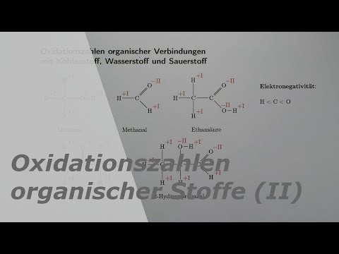 Oxidationszahlen organischer Verbindungen mit Kohlenstoff, Wasserstoff und Sauerstoff